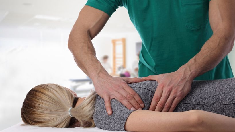 Illustration of spine alignment with chiropractor treatment showing chiropractic care services at a chiropractic clinic in Milton.